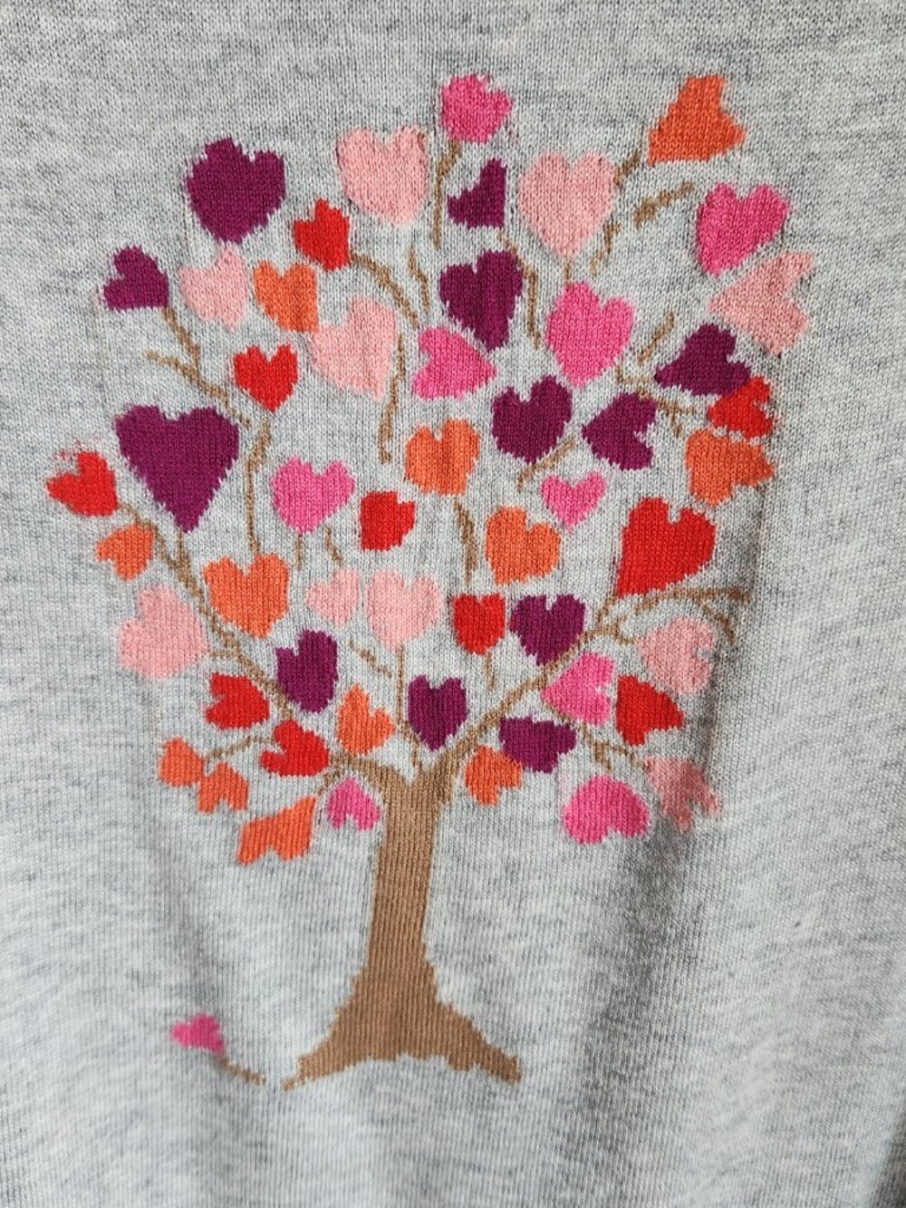 Talbots Sweater XL Women's Gray Grey Lightweight Hears Tree Crewneck Pullover - Picture 4 of 10